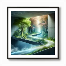 Tunnel In The Forest Art Print