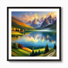 Mountain Landscape Painting 5 Art Print