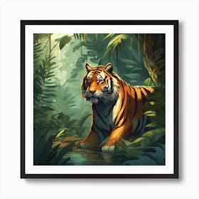 Tiger In The Jungle 4 Art Print