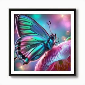 Butterfly In A Flower Art Print