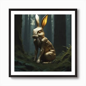 Golden Rabbit In The Forest Art Print