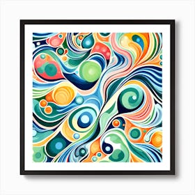 Abstract Colorful Psychedelic Pattern art, 1304 Art Print