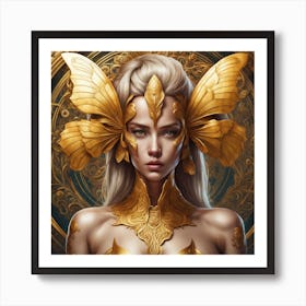 Golden Butterfly Art Print