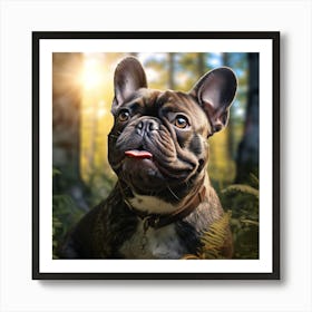 French Bulldog In The Forest Art Print