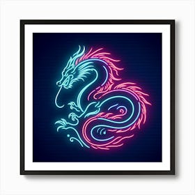 Neon Dragon Art Print