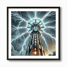 Stormwall Tower Lightning Defense Art Print