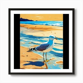 Seagull On The Beach Art Print