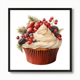 Christmas Cupcake Art Print