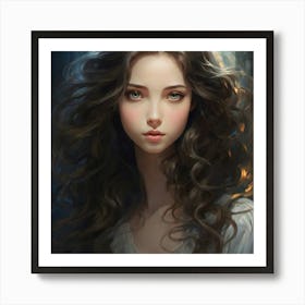 Beautiful Girl With Long Hair Art Print