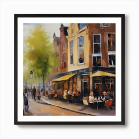 Amsterdam cafe coffee .oil artwork .3 Art Print