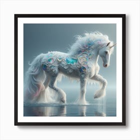 Unicorn In Water 1 Art Print