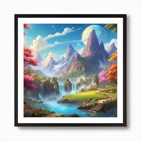 Fantasy Landscape Wallpaper Art Print