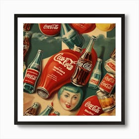 Default Default Vintage And Retro Coca Cola Advertising Aestet 3 Art Print