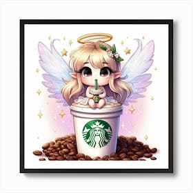 Starbucks Angel Art Print