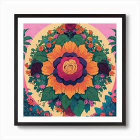 Floral Fours Art Print