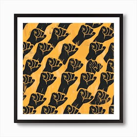 Black History Empowering Fist Pattern 3 Art Print