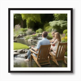 Family In The Garden Art Print