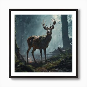 Deer In The Forest 49 Art Print