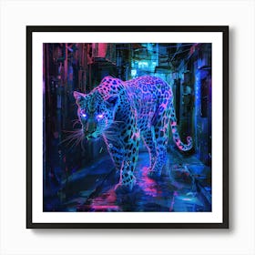 Neon Leopard Art Print