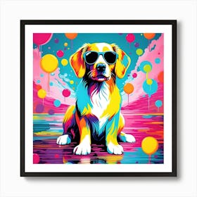 Dog With Sunglasses Art Print