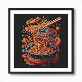 Asian Noodle Art Art Print
