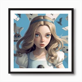 Alice In Wonderland Surreal Square Art Print