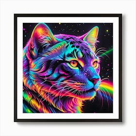 Rainbow Cat Art Print