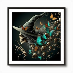 Witch Hat With Butterflies Art Print