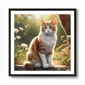 Cat In The Woods Art Print