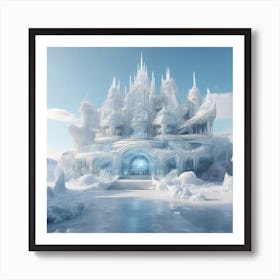 Palace of ice among snow and ice 1 Art Print
