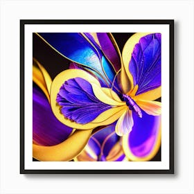 Purple And Gold Butterfly Poster