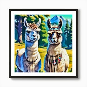 Two Llamas 1 Art Print