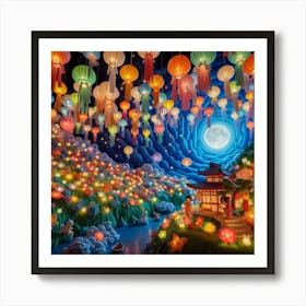 Asian Lanterns Art Print