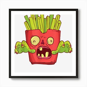 Halloween Zombie Fries Monster Zombie Fan Snack Art Print