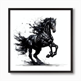Black Horse Art Print