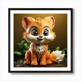 Orange Fox Art Print