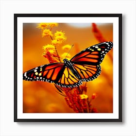 Beautiful butterfly in nature, Monarch Butterfly Art Print