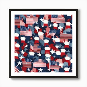 Flags Of America Art Print