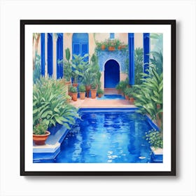 Blue Pool In Morocco Art Print