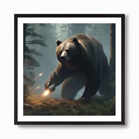 Bear In The Woods 27 Art Print