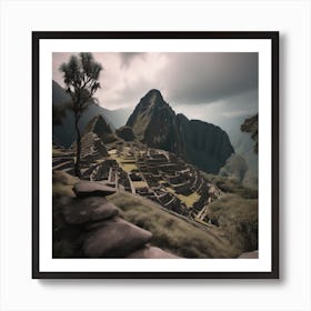 Machu Picchu Soothing Pastel Landscape Art Print