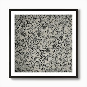 Black And White Floral Pattern Art Print