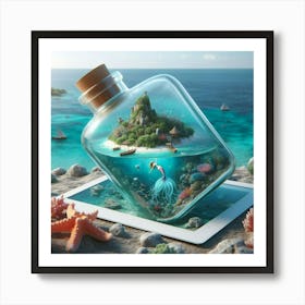 Mermaid In A Bottle 4 Art Print