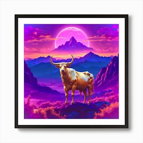 Bull In The Mountains Art Print