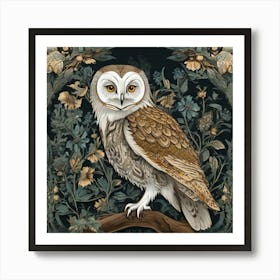 William Morris Owls (1) Art Print