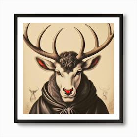 Deer Head 41 Art Print