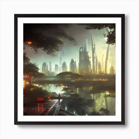 Futuristic City 8 Art Print