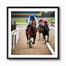 Jockeys Racing On The Track 2 Art Print