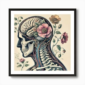 Hand Crafted Botanical Anatomy Printed Art A Unique Fusion Of Human Anatomy And Nature, Perfect For Adding An Artistic And Thought Provoking Touch To Any Medical Space Printed Art Art Print