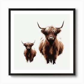 Highland Cows Art Print